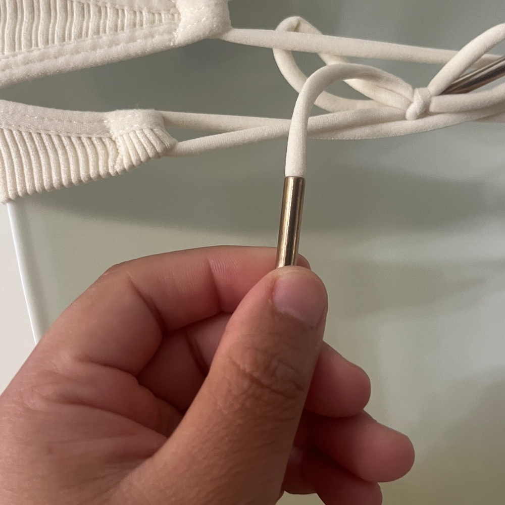 Bo+Tee Cream Ribbed Sports Bra and Shorts Set - Picture 7 of 11